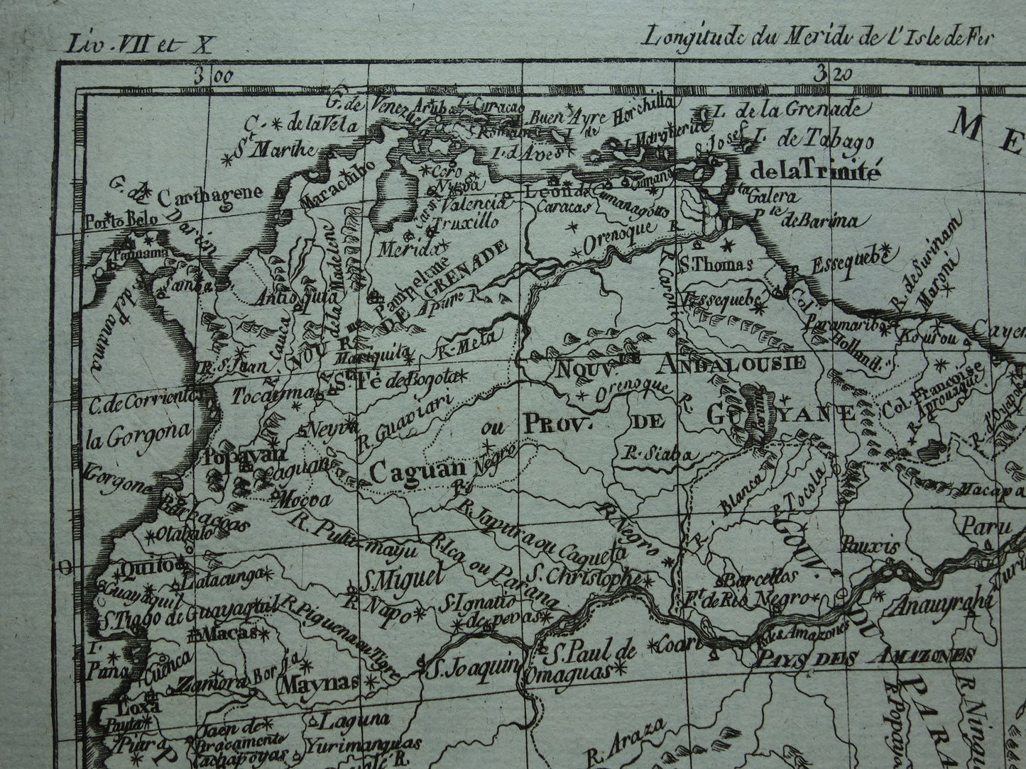 Oude landkaart van Zuid-Amerika Originele antieke Franse Bonne kaart uit 1784 continent Zuid-Amerika