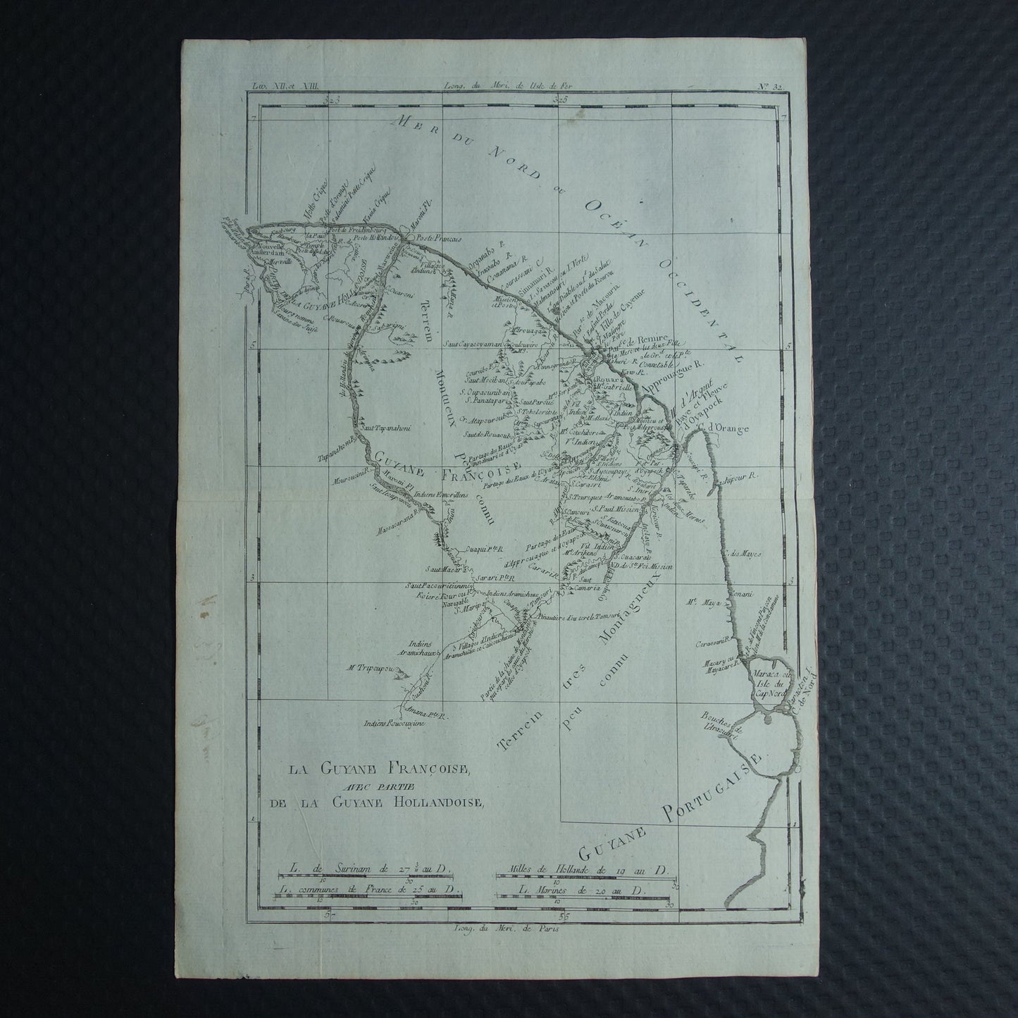 32 la guyane francoise avec partie de la guyane hollandoise Raynal Bonne map 1784