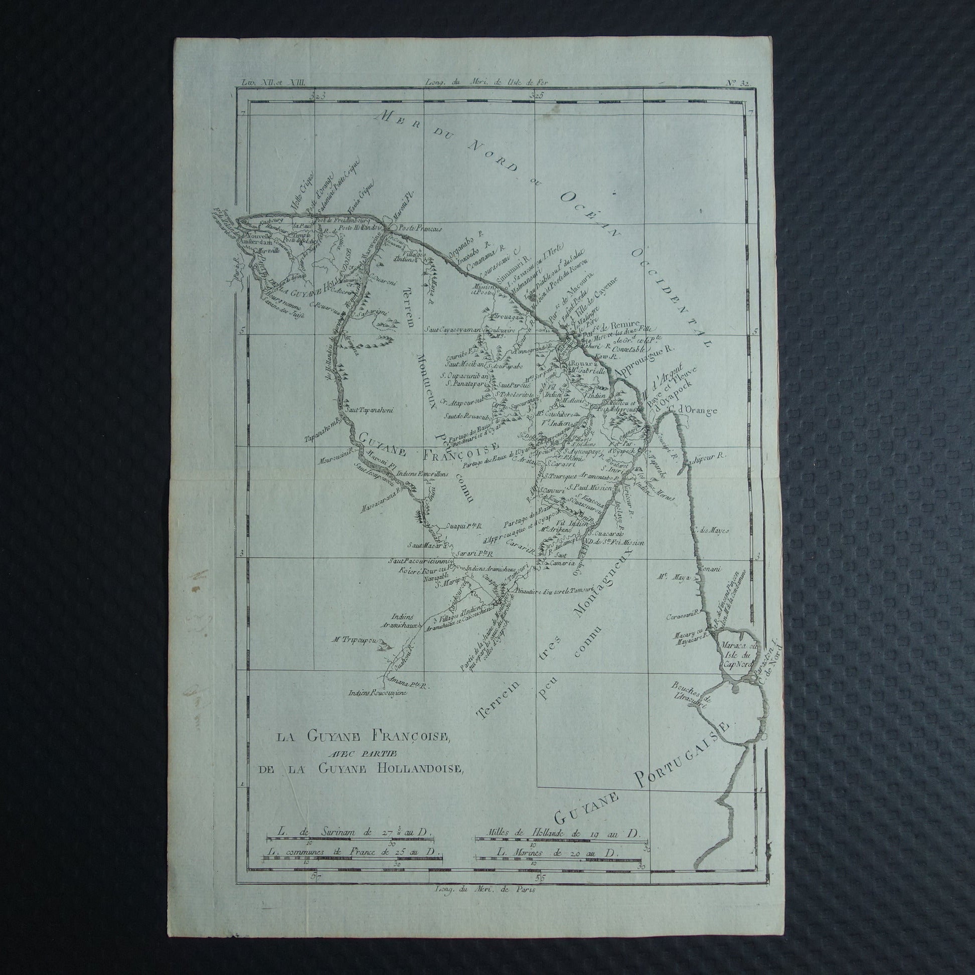32 la guyane francoise avec partie de la guyane hollandoise Raynal Bonne map 1784