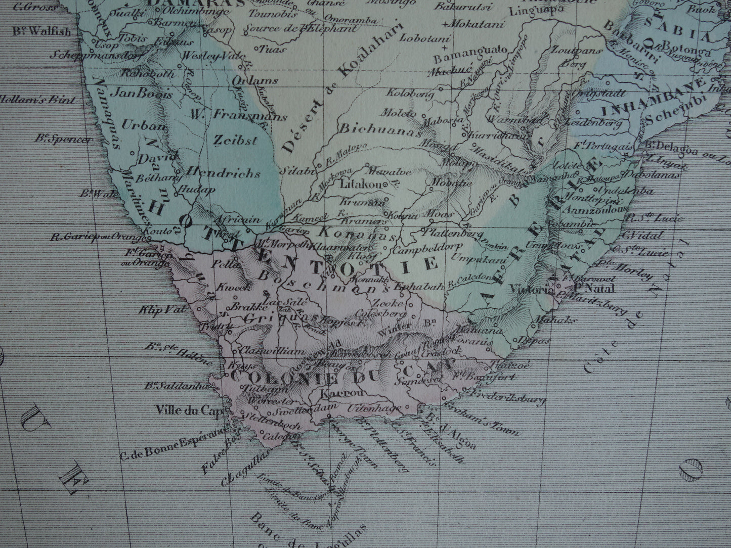 AFRIKA Alte Karte von Südafrika Region der Großen Seen Uniamesi-See 1858 Originale antike Karte