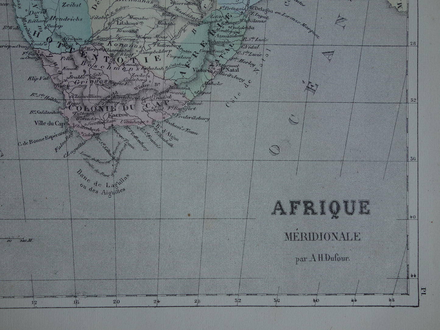 AFRIKA Alte Karte von Südafrika Region der Großen Seen Uniamesi-See 1858 Originale antike Karte