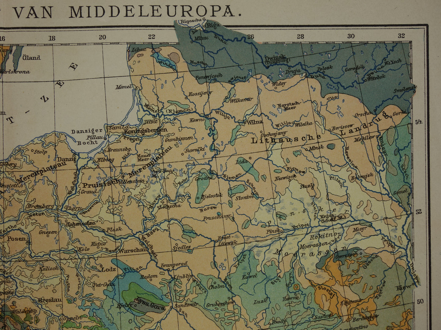 Old geological map of Central Europe Original antique geology map time scale formations vintage maps