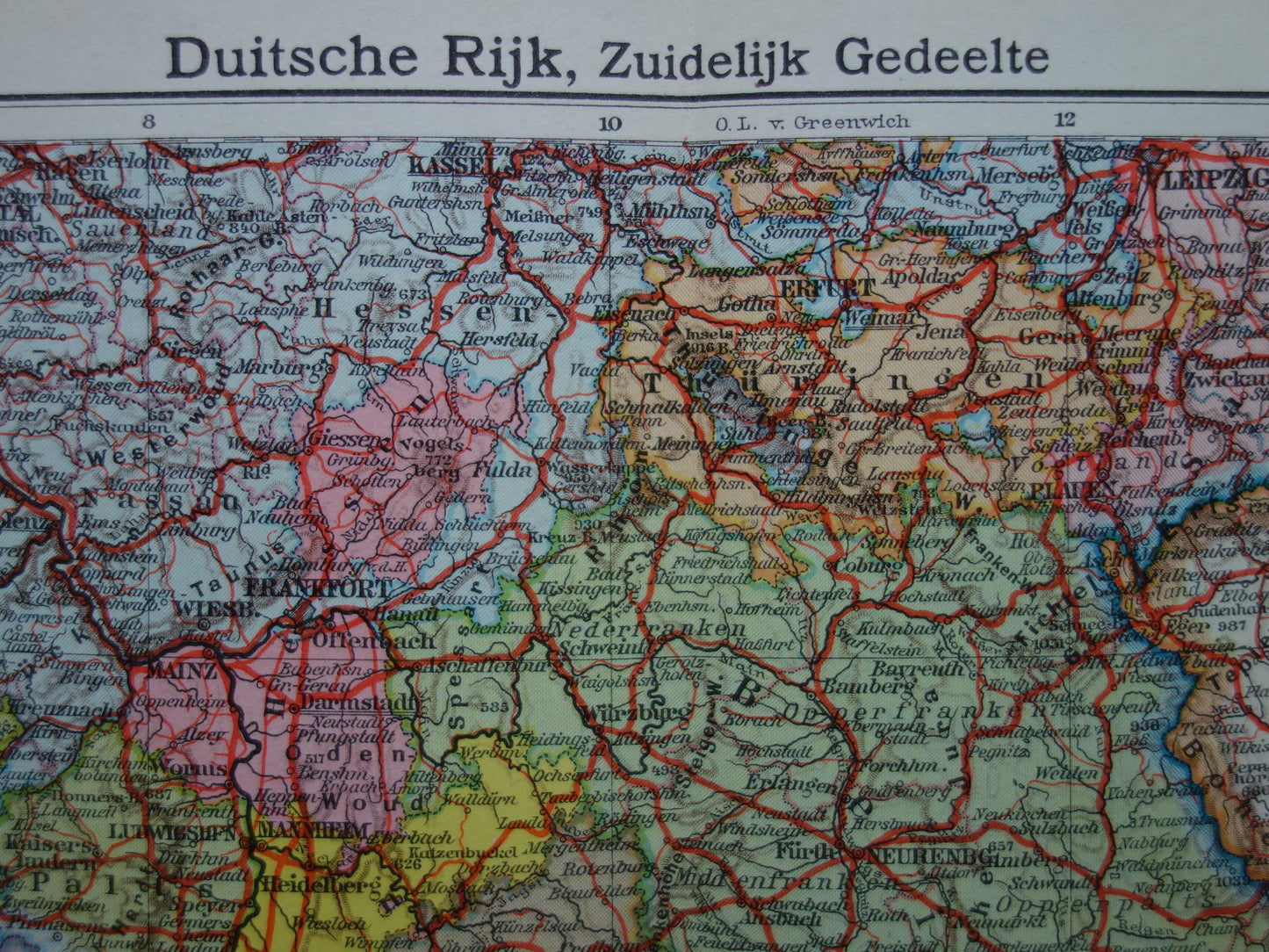 GERMANY old map of Bavaria 1933 original vintage Dutch map of Southern Germany