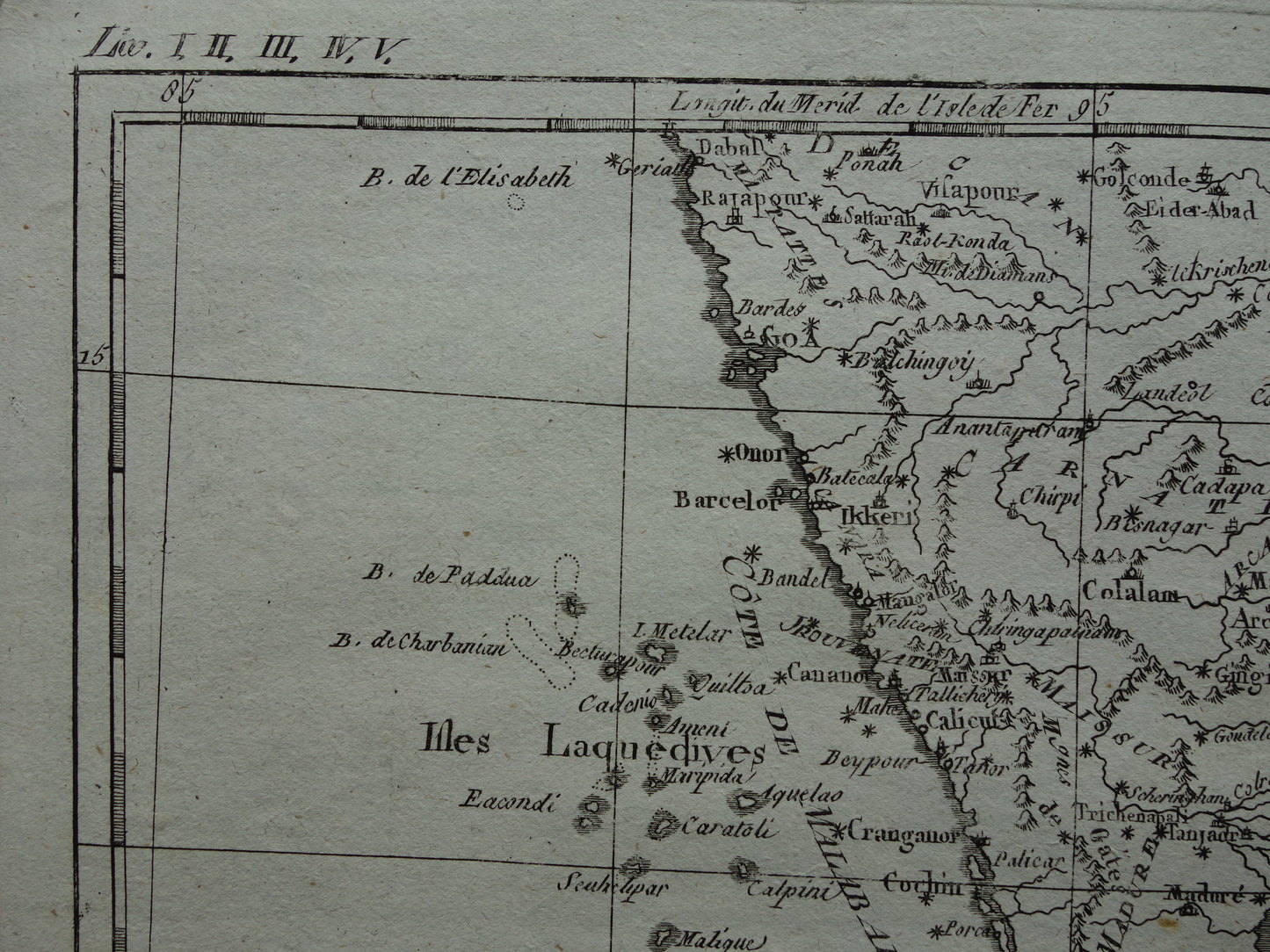 India antique map of South India Maldives Sri Lanka from 1780 original old map vintage print