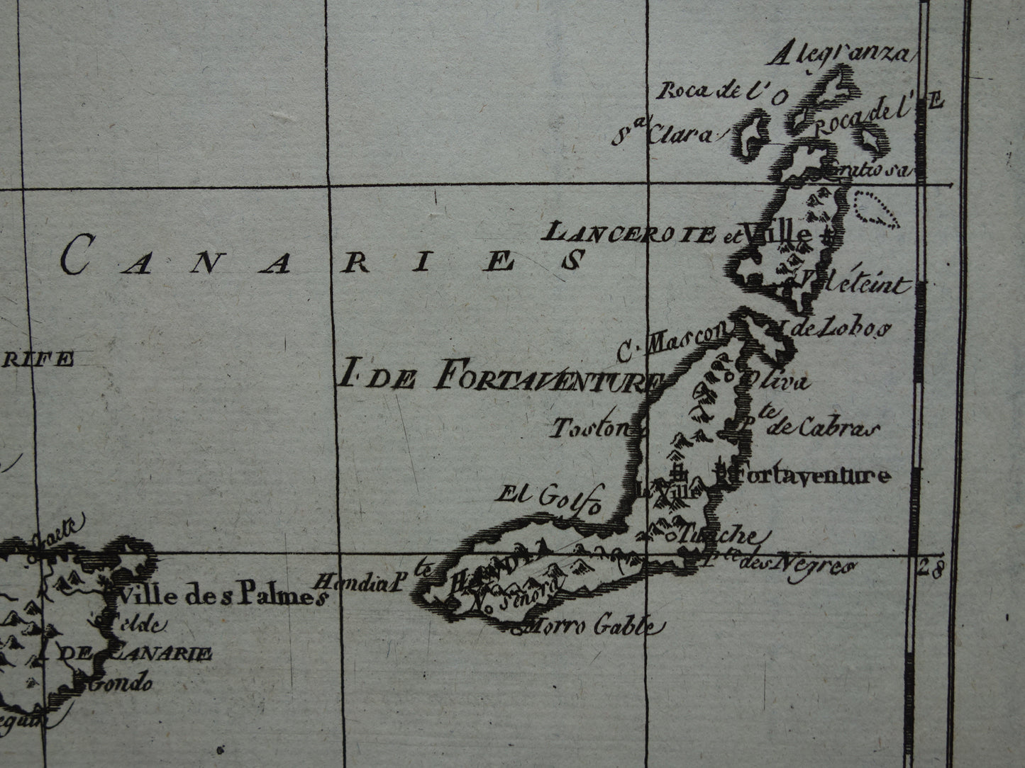 Canary Islands old map Original antique map Madeira Porto Santo vintage print
