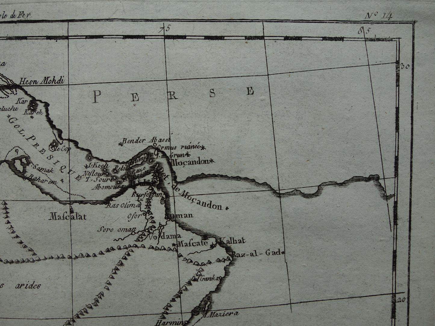 Saudi Arabia antique map of Saudi Arabia Red Sea and Persian Gulf from 1780 original old map