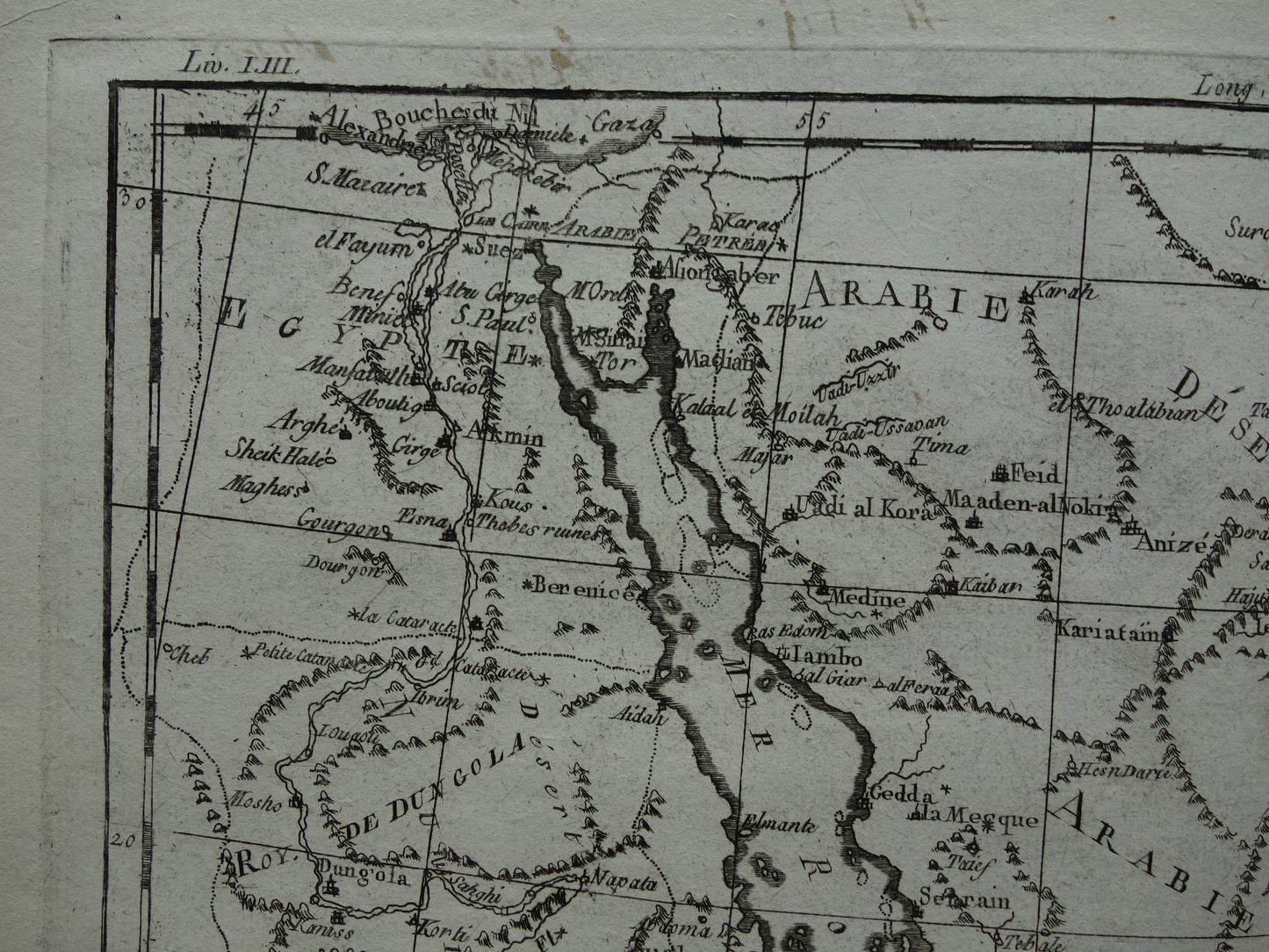 Saudi Arabia antique map of Saudi Arabia Red Sea and Persian Gulf from 1780 original old map