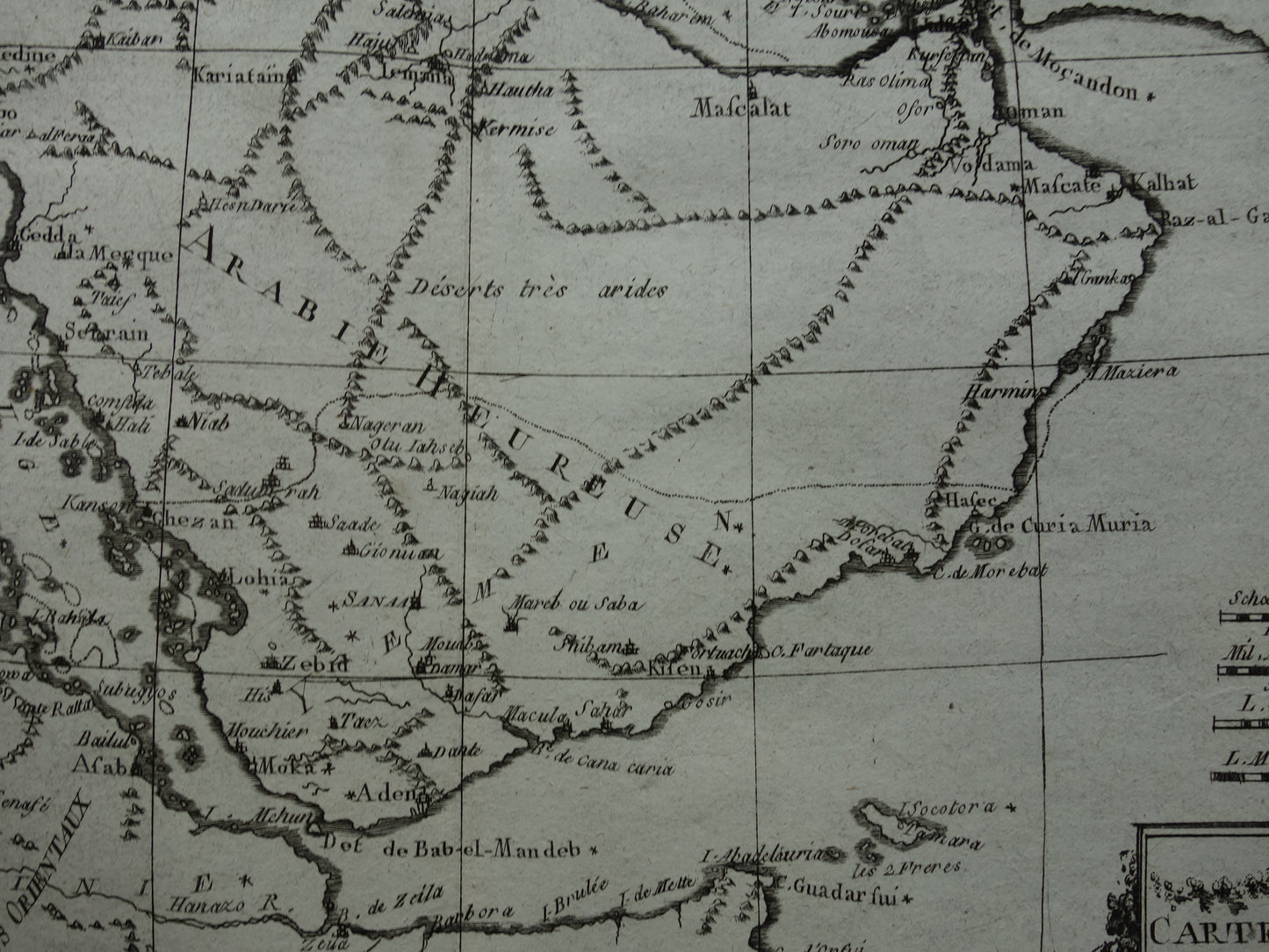 Saudi Arabia antique map of Saudi Arabia Red Sea and Persian Gulf from 1780 original old map