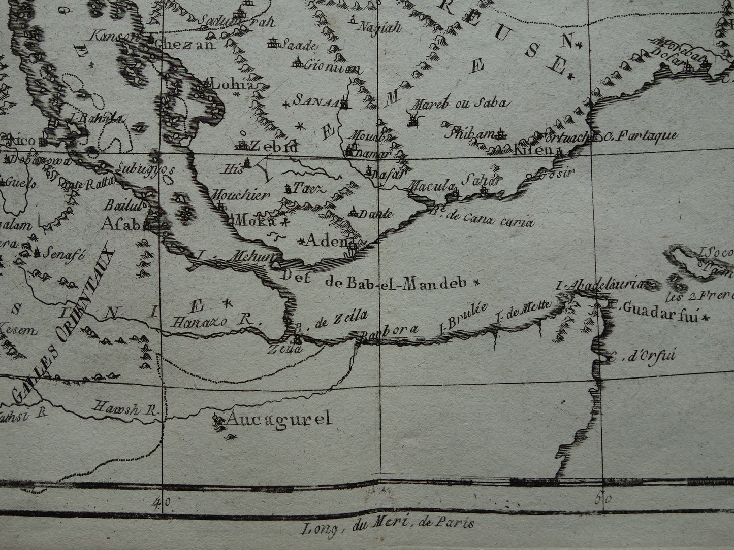 Saudi Arabia antique map of Saudi Arabia Red Sea and Persian Gulf from 1780 original old map