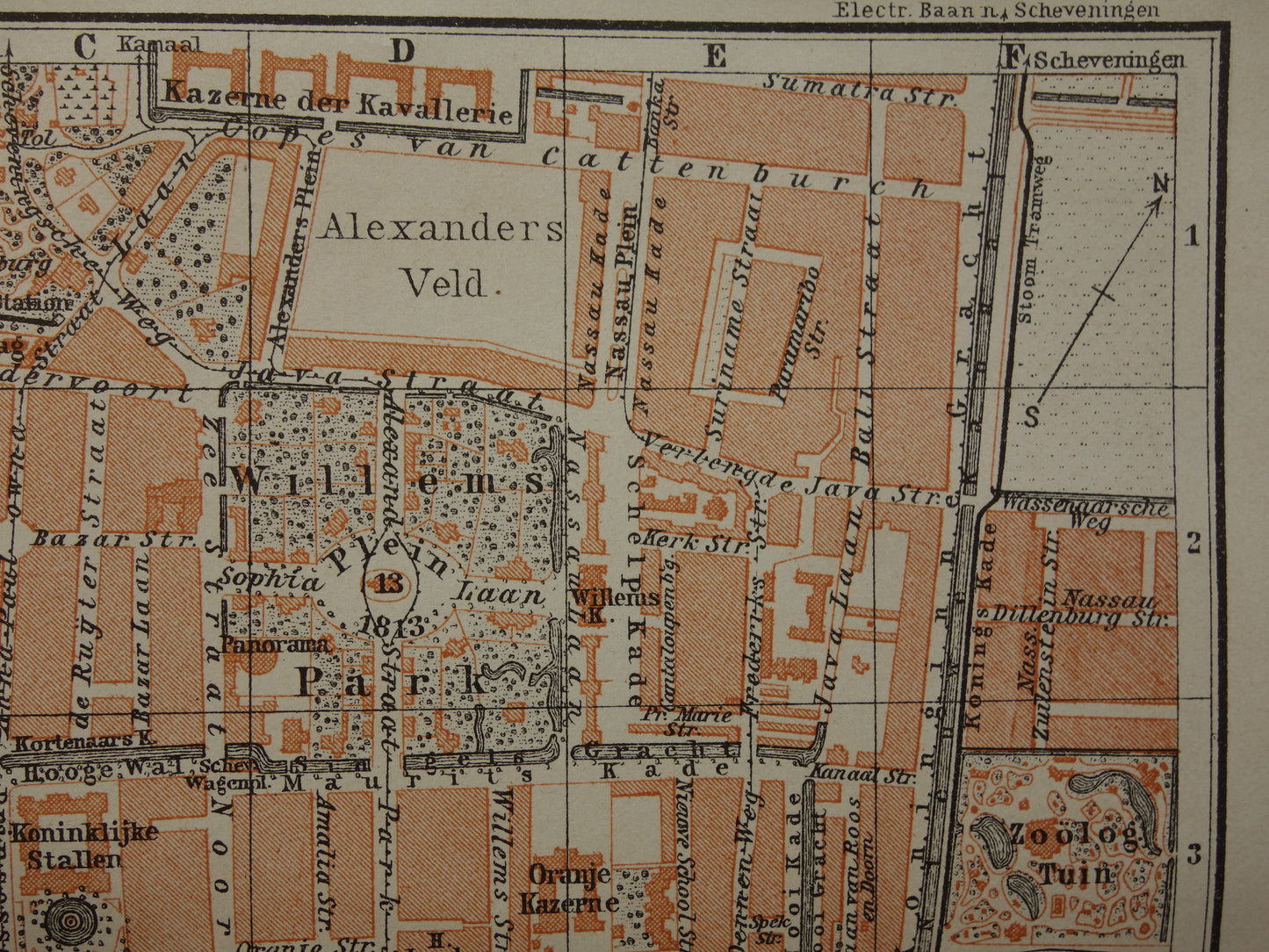 THE HAGUE old map of The Hague from 1904 small original antique map vintage map
