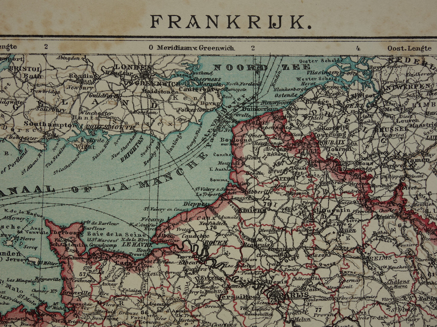 FRANCE Old Dutch map of France from 1907 original antique map