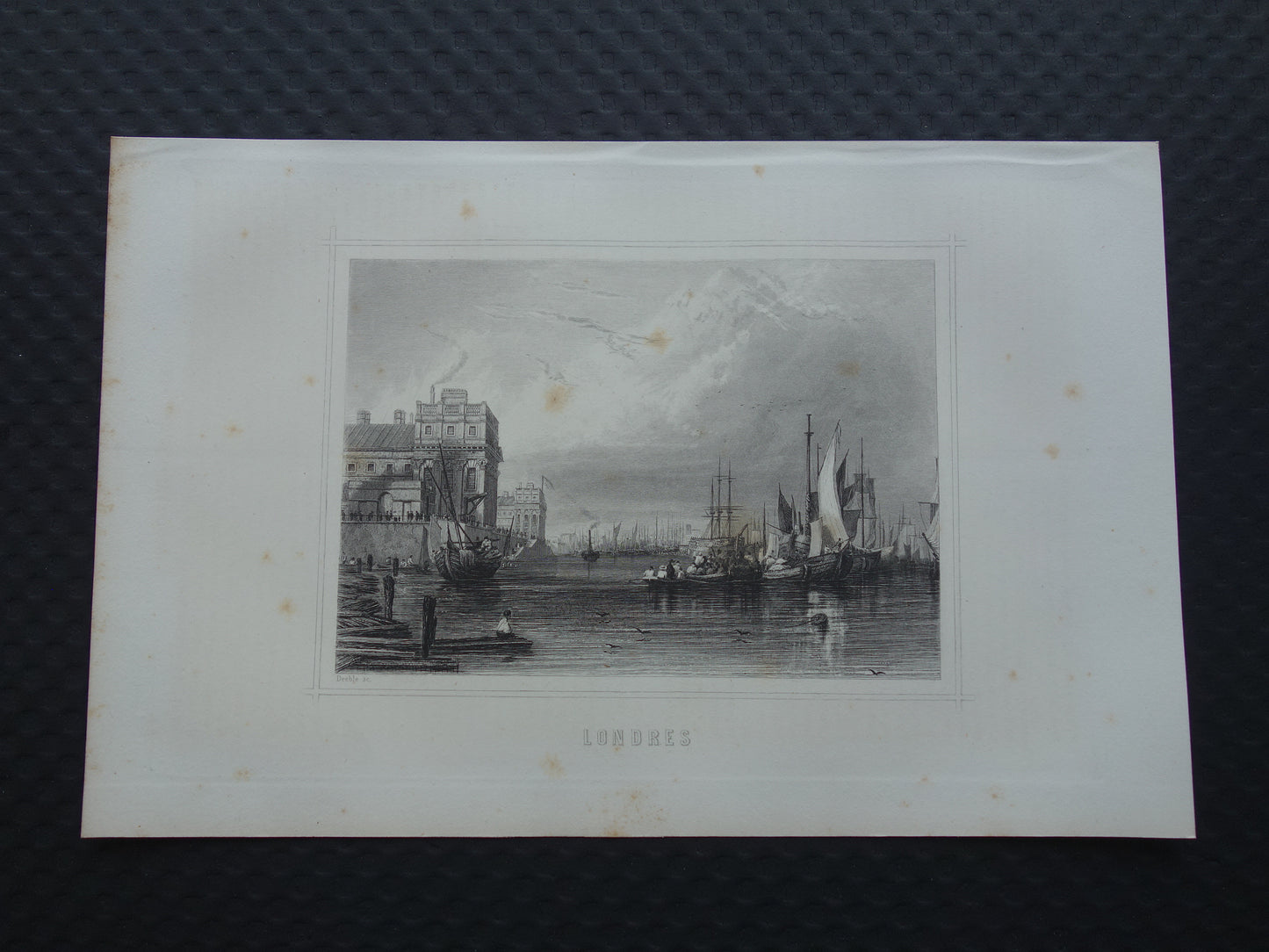 Cityscape of London from 1852 antique print London panorama