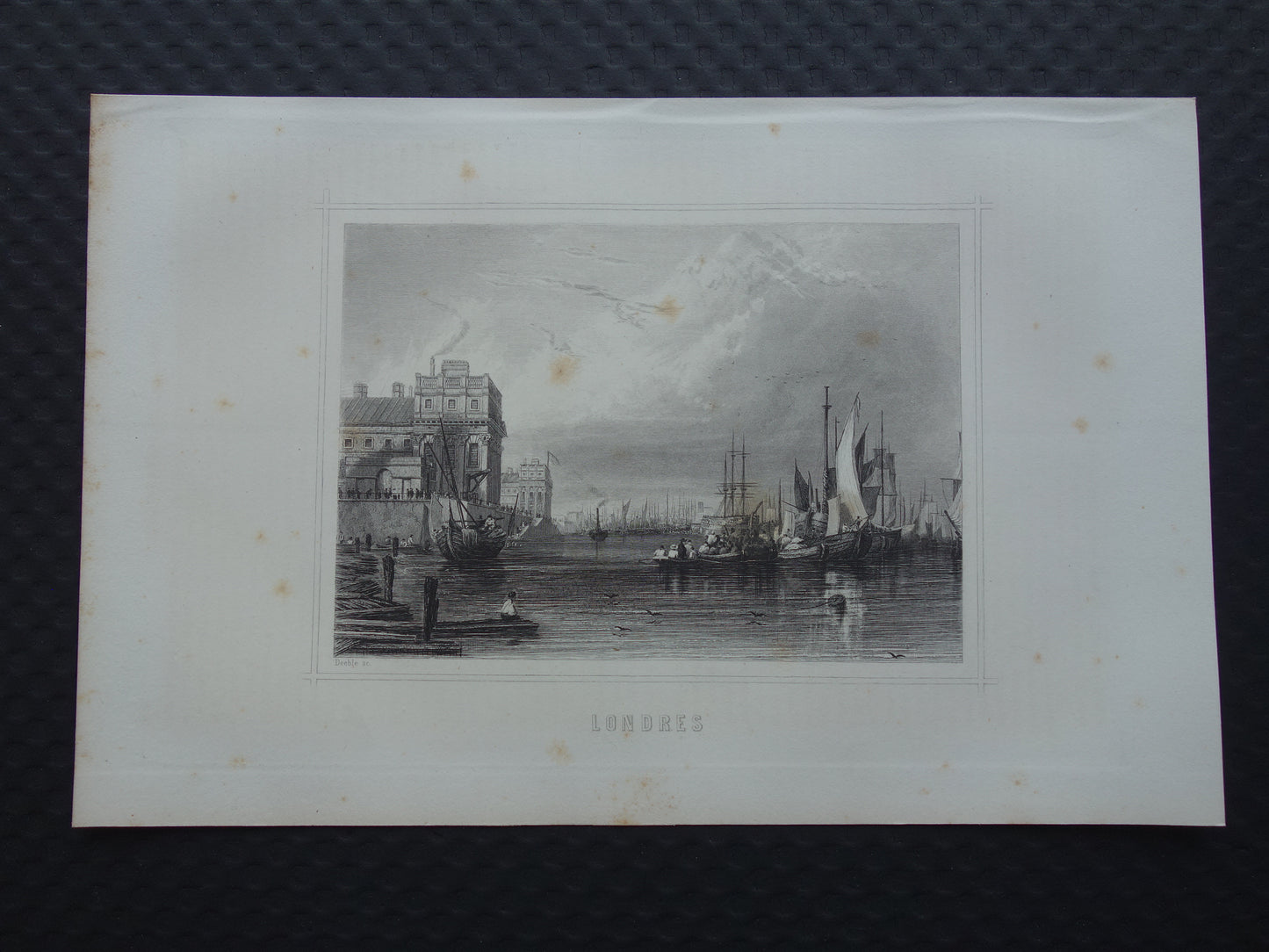 Cityscape of London from 1852 antique print London panorama