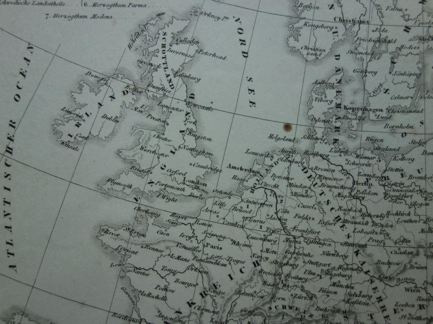 Old map of Europe in 1789 at the start of the French Revolution Original antique map black and white history map