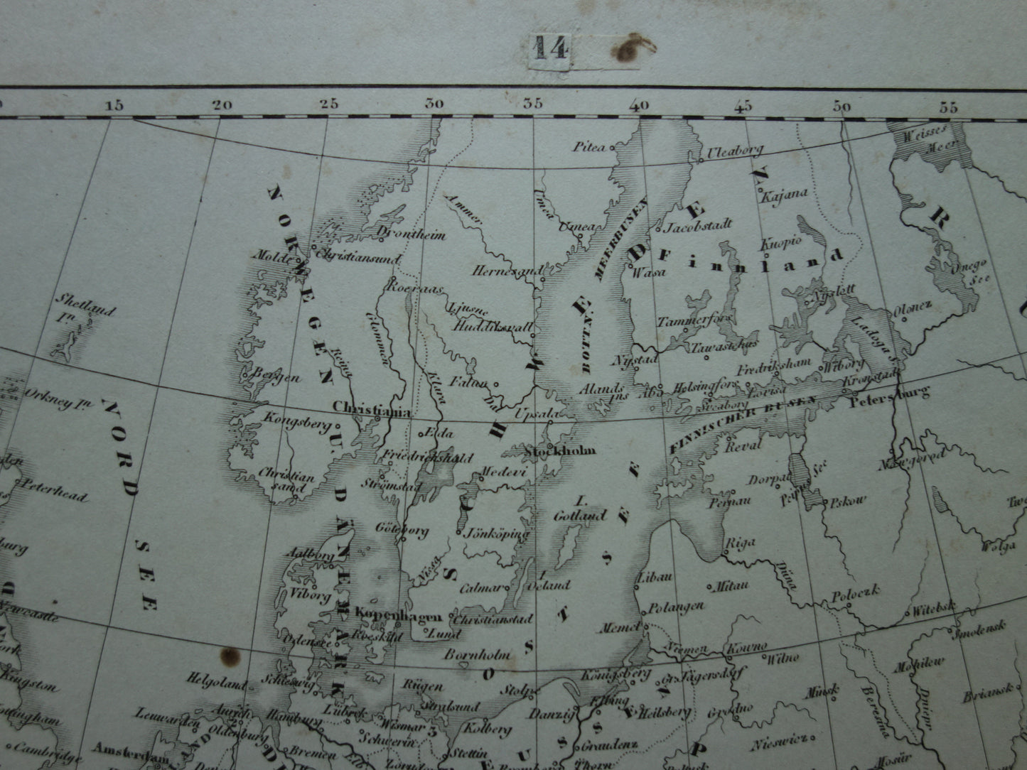 Old map of Europe in 1789 at the start of the French Revolution Original antique map black and white history map