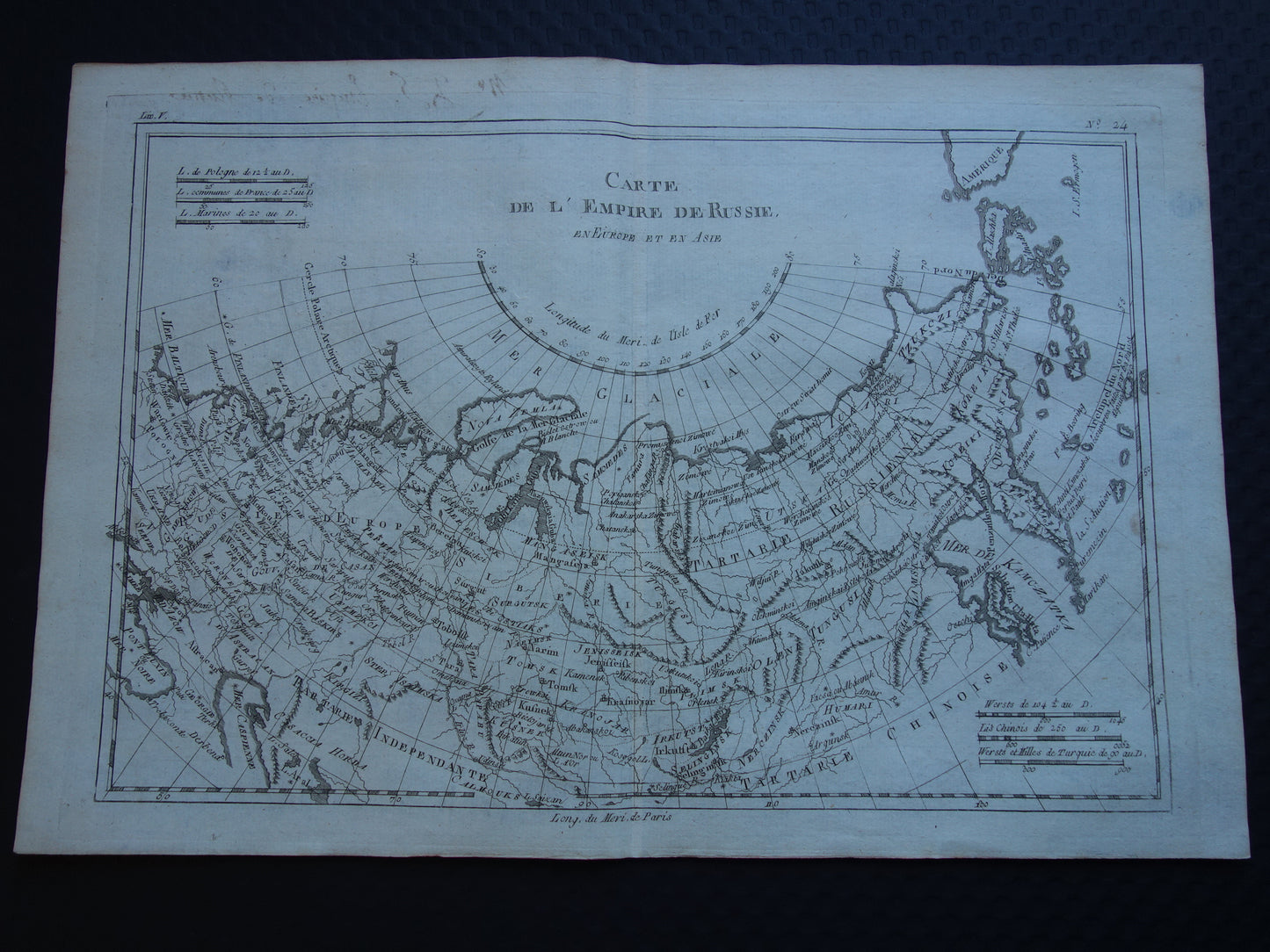 RUSSIA old map Russian Empire 1784 Original antique map Siberia vintage historical print