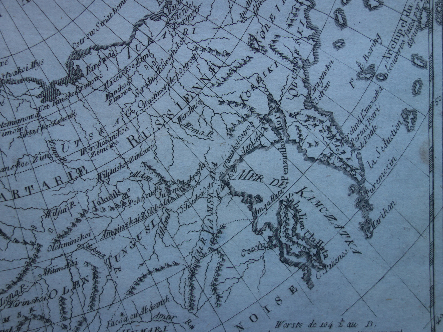 RUSSIA old map Russian Empire 1784 Original antique map Siberia vintage historical print