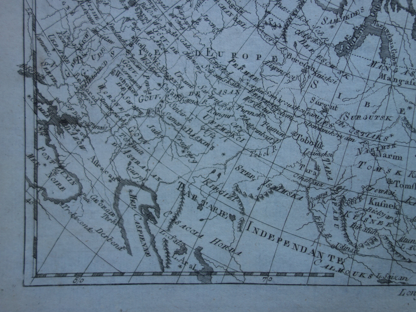 RUSSIA old map Russian Empire 1784 Original antique map Siberia vintage historical print