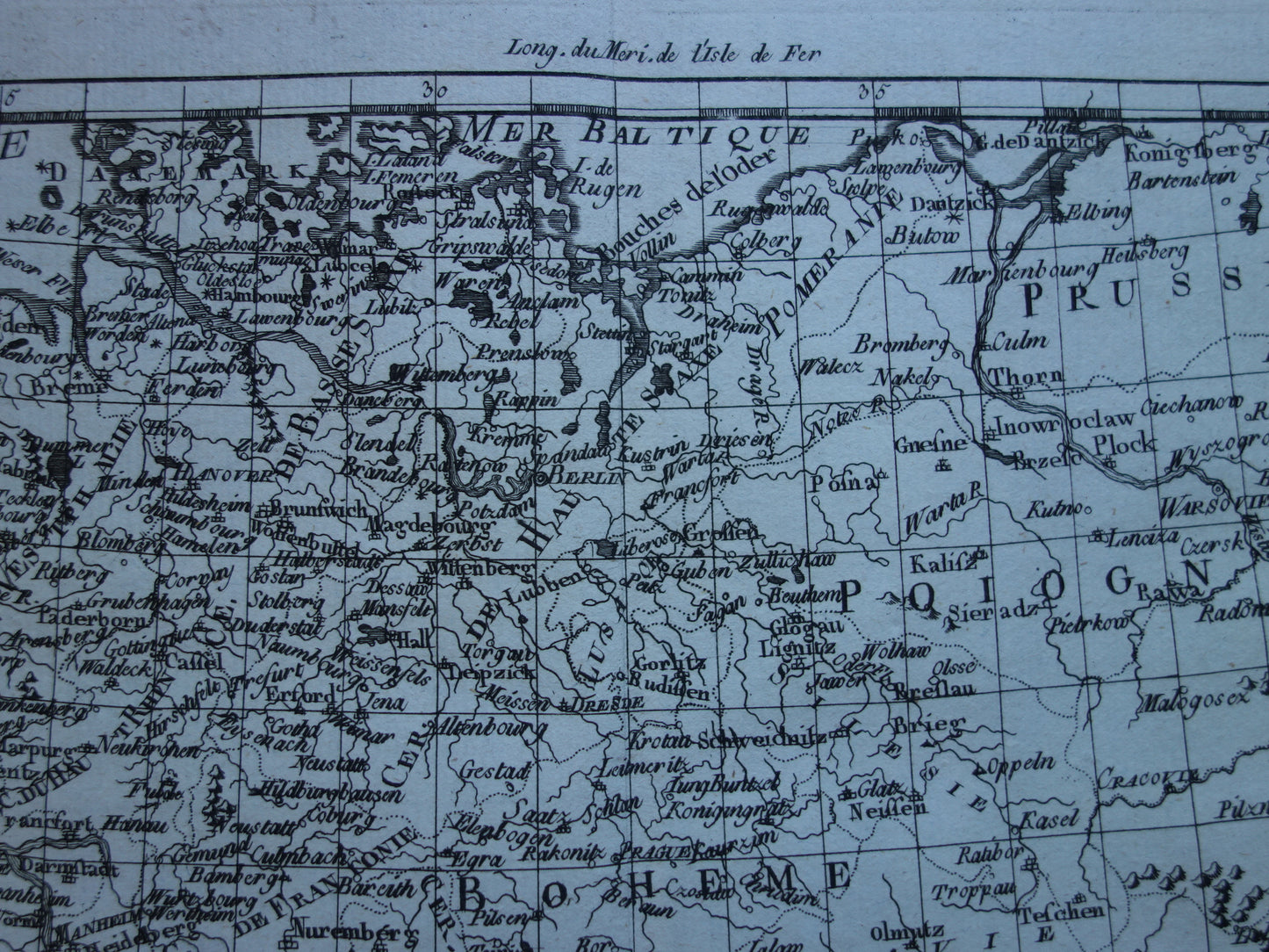Central Europe old map Germany Poland Czech Republic Original antique map vintage print