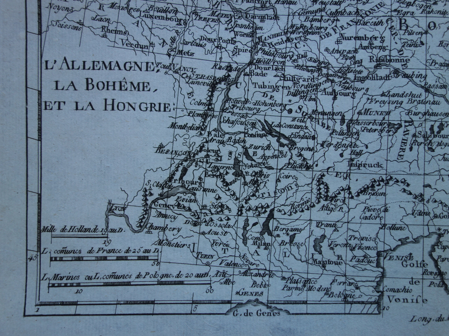Central Europe old map Germany Poland Czech Republic Original antique map vintage print