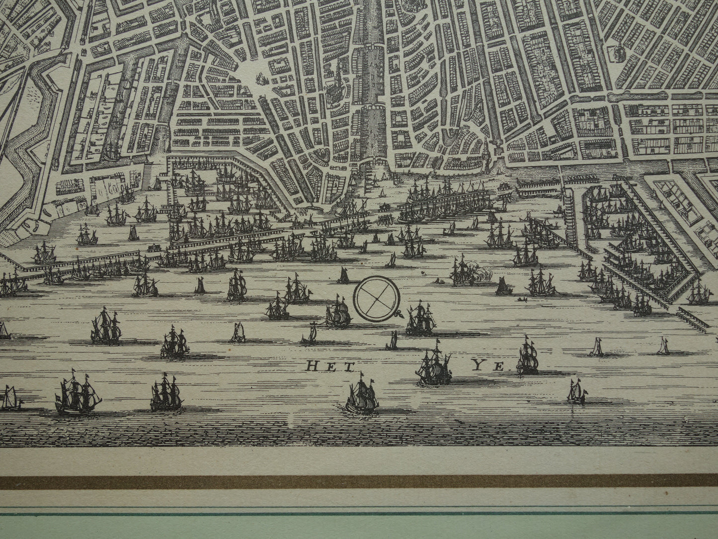 AMSTERDAM oude kaart van Amsterdam in 17e eeuw NADRUK 'Amsterdam met d'uytlegging van't Jaer 1613' Dapper Van Meurs plattegrond