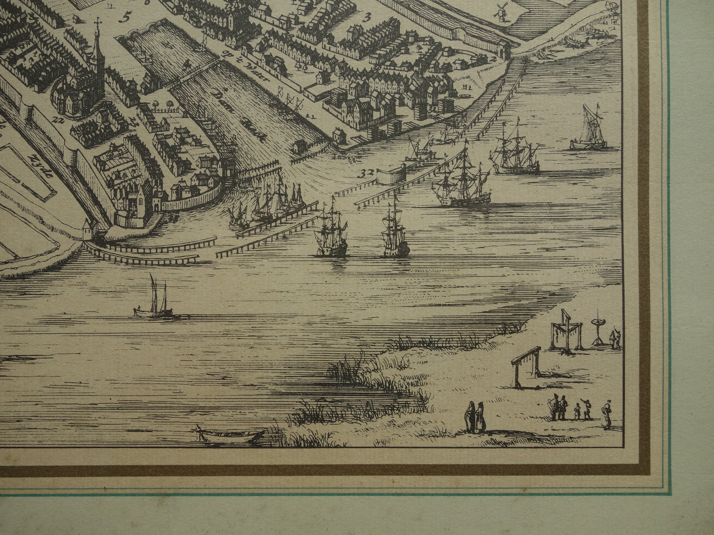 AMSTERDAM oude kaart van Amsterdam omstreeks het jaar 1300 NADRUK vintage plattegrond