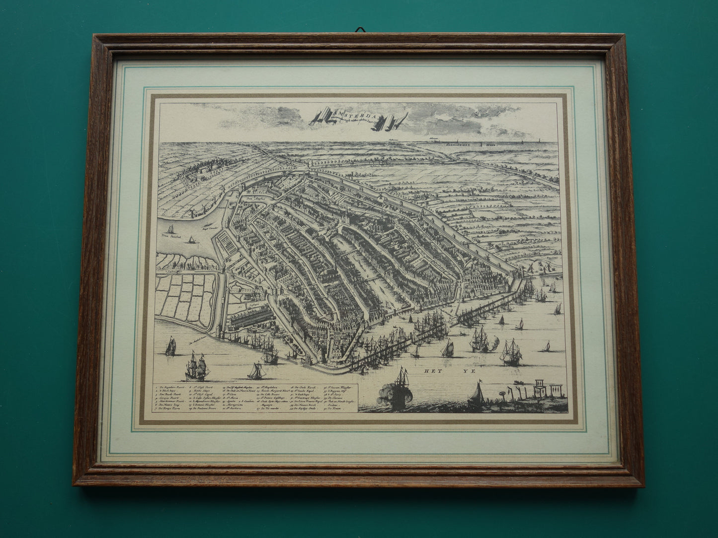 AMSTERDAM oude kaart van Amsterdam in 1500 NADRUK Commelin 'Amsterdam vertoonde zigh aldus inden Iare 1500' plattegrond