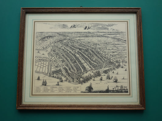 AMSTERDAM oude kaart van Amsterdam in 1500 NADRUK Commelin 'Amsterdam vertoonde zigh aldus inden Iare 1500' plattegrond