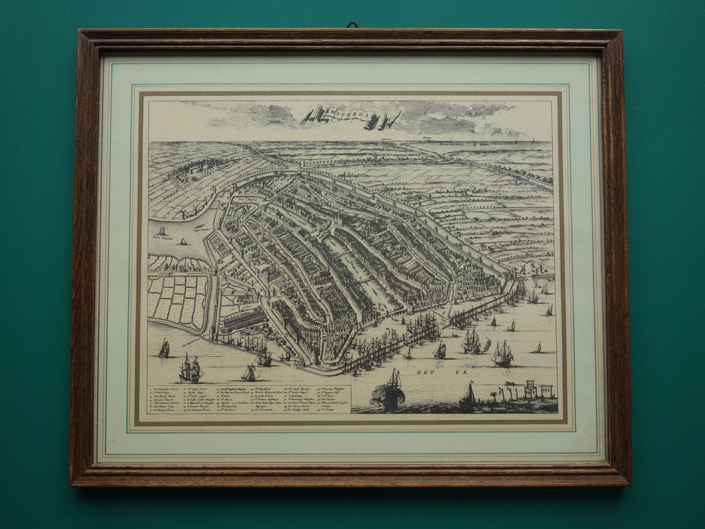 AMSTERDAM oude kaart van Amsterdam in 1500 NADRUK Commelin 'Amsterdam vertoonde zigh aldus inden Iare 1500' plattegrond