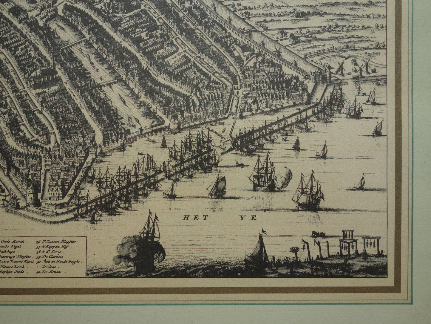 AMSTERDAM oude kaart van Amsterdam in 1500 NADRUK Commelin 'Amsterdam vertoonde zigh aldus inden Iare 1500' plattegrond