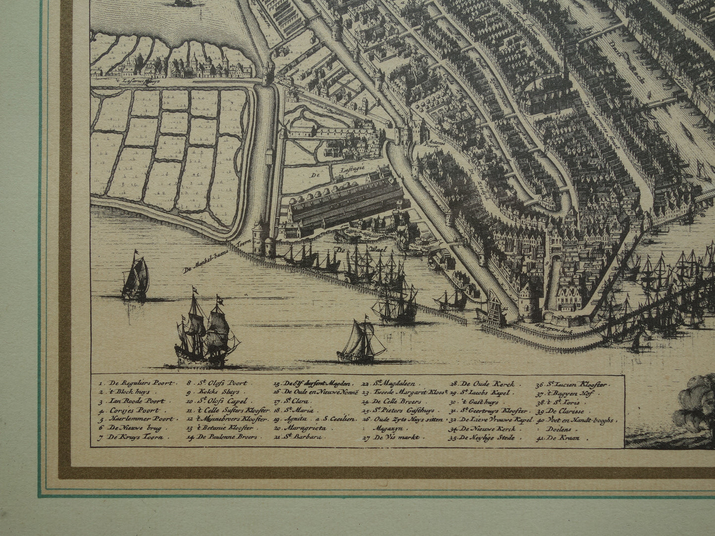 AMSTERDAM oude kaart van Amsterdam in 1500 NADRUK Commelin 'Amsterdam vertoonde zigh aldus inden Iare 1500' plattegrond