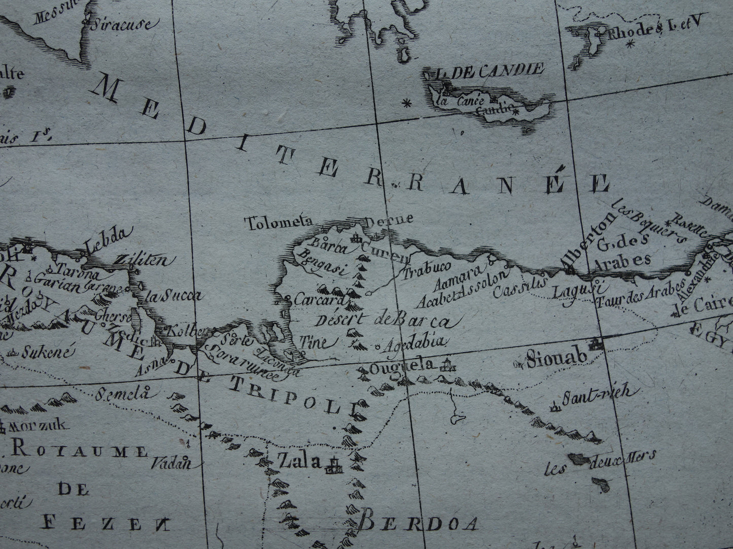 Alte Karte von Nordafrika Originale antike französische Bonne-Karte von 1784 von Marokko Fes Tripolis Algier