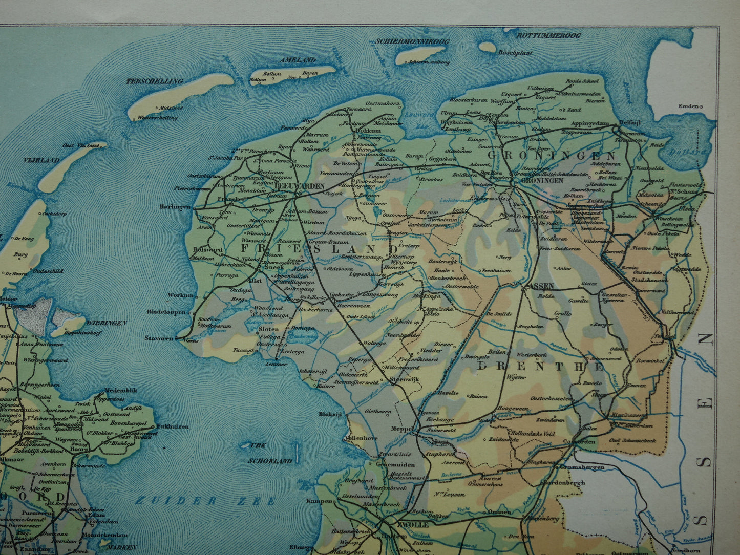 NETHERLANDS old map of soil types 1928 vintage Dutch geology map soil types map