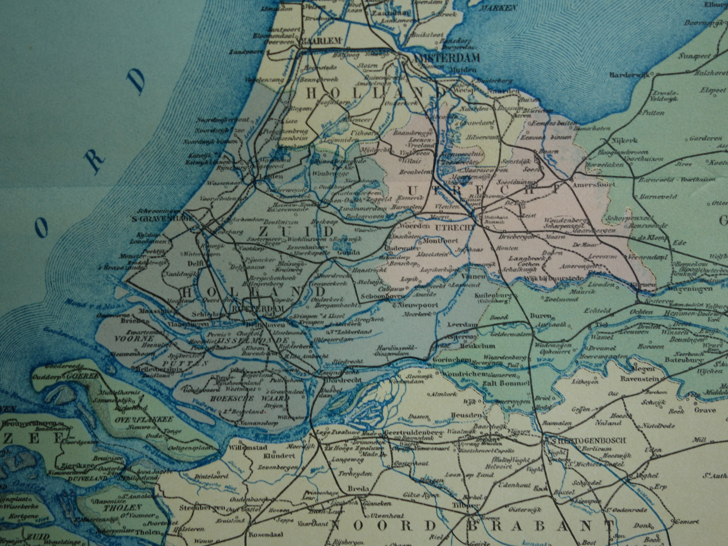 NETHERLANDS old map from 1928 vintage Dutch political map