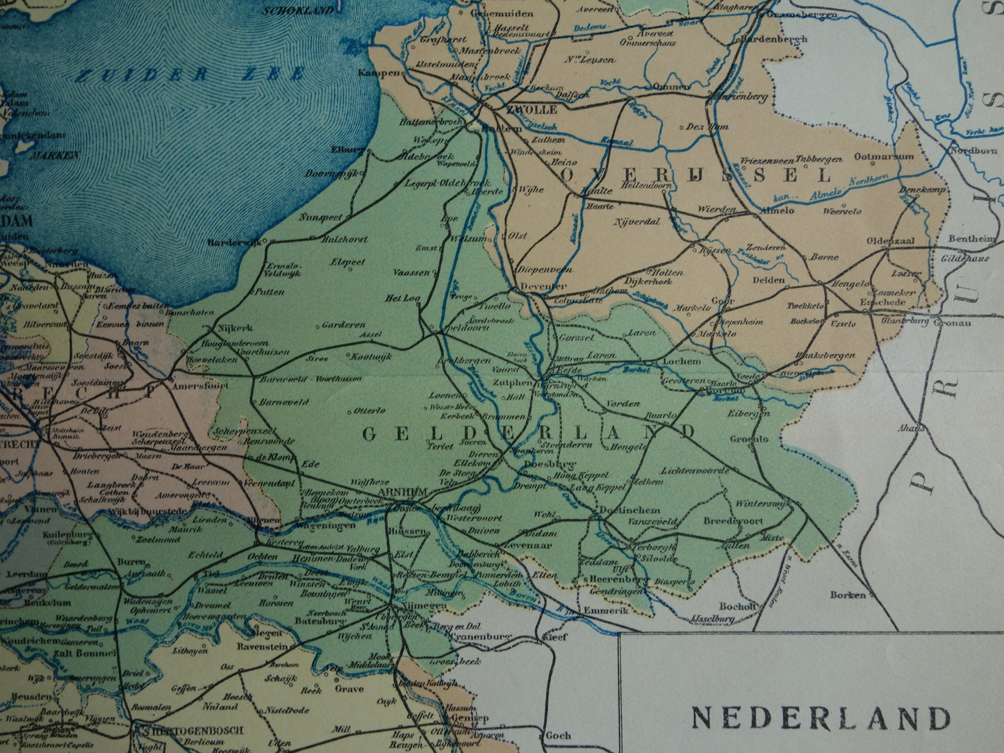 NETHERLANDS old map from 1928 vintage Dutch political map