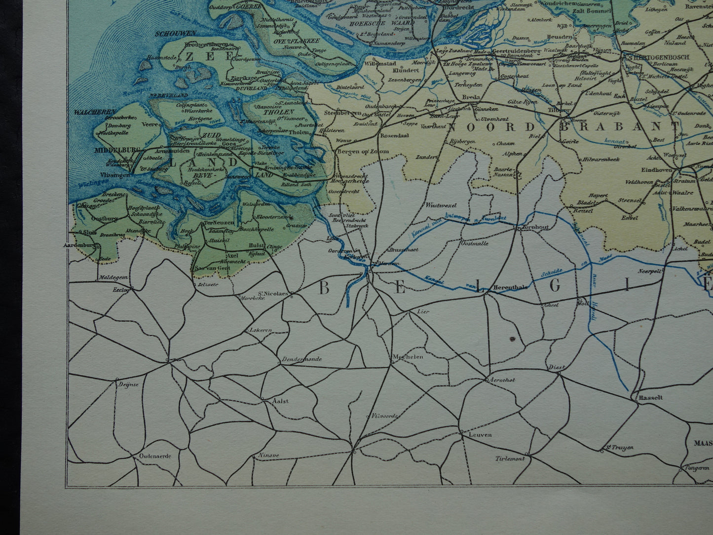 NETHERLANDS old map from 1928 vintage Dutch political map