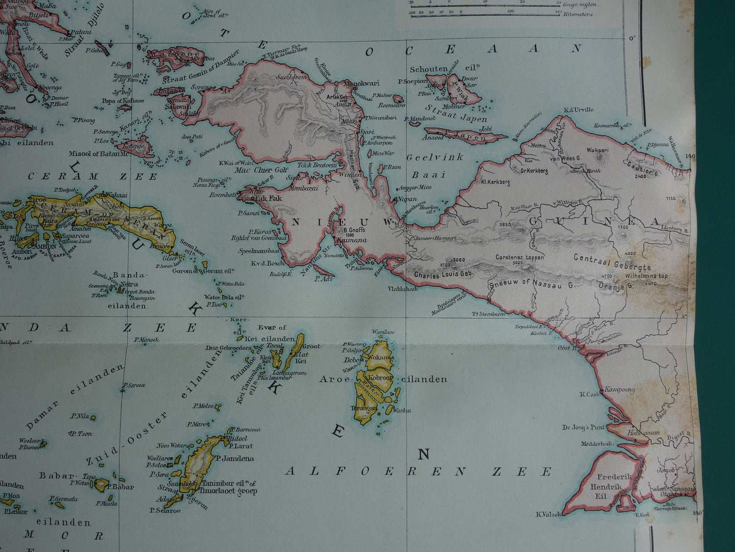 Old map of Moluccas and Sunda Islands from 1920 original vintage historical map Ambon Sunda Indonesia