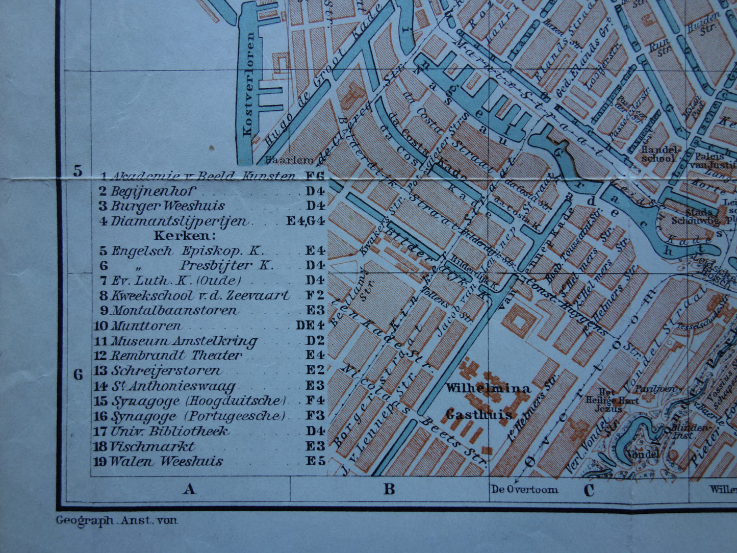 AMSTERDAM old map of Amsterdam from 1904 original antique map vintage map
