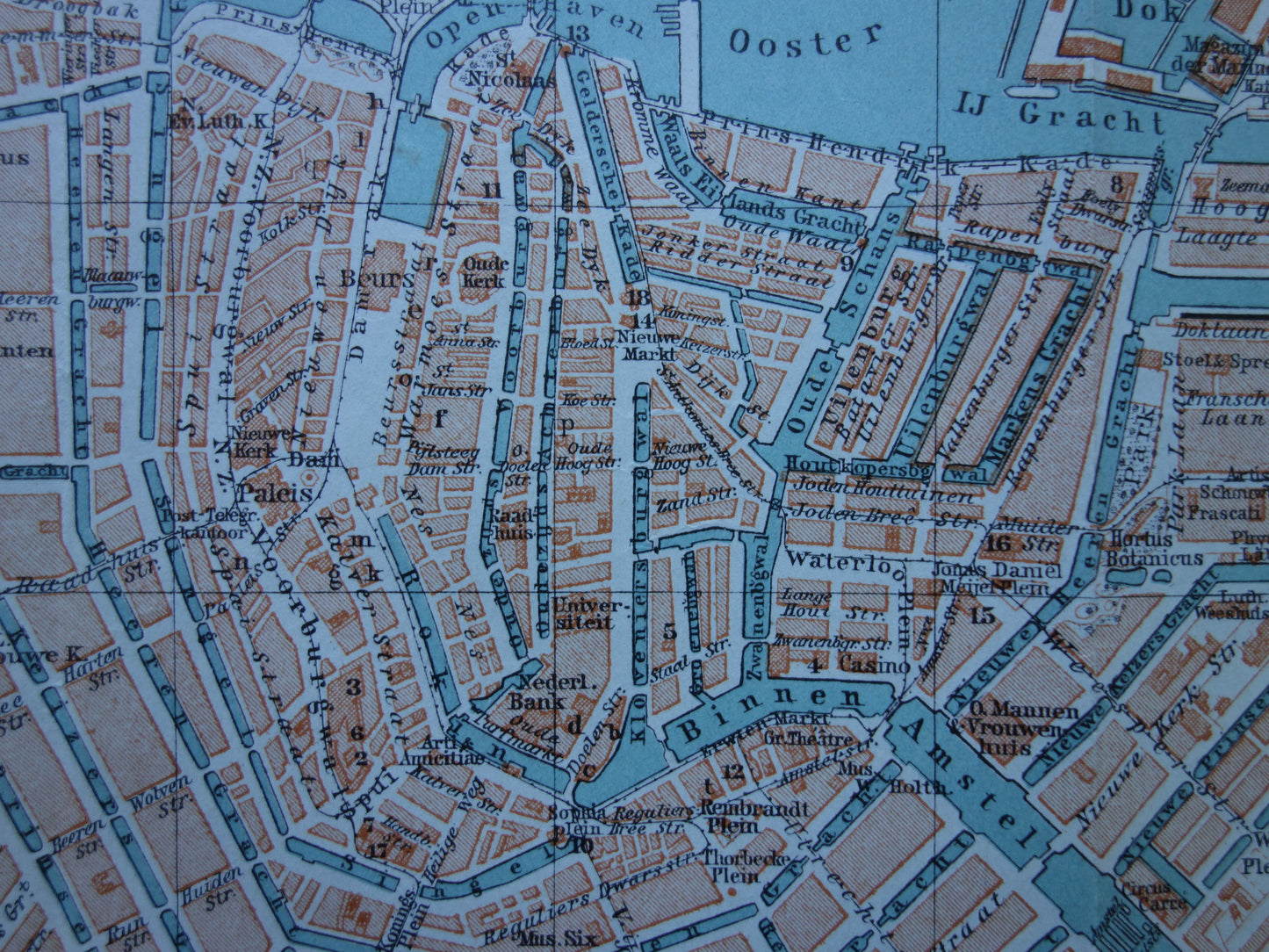 AMSTERDAM old map of Amsterdam from 1904 original antique map vintage map