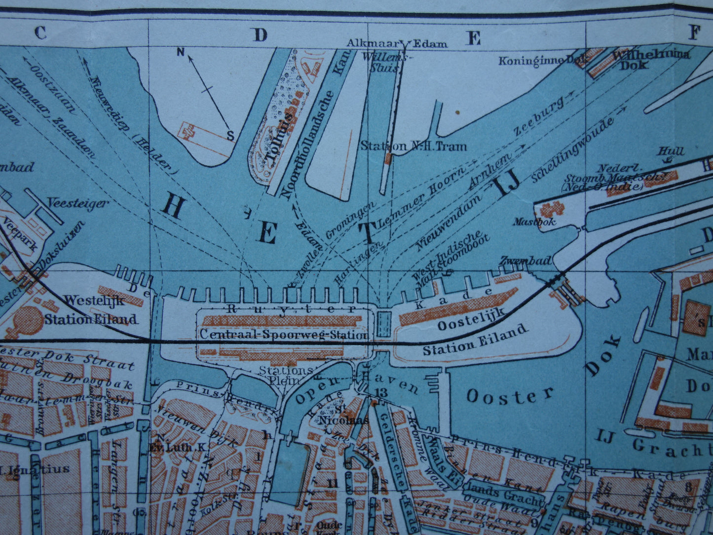AMSTERDAM old map of Amsterdam from 1904 original antique map vintage map