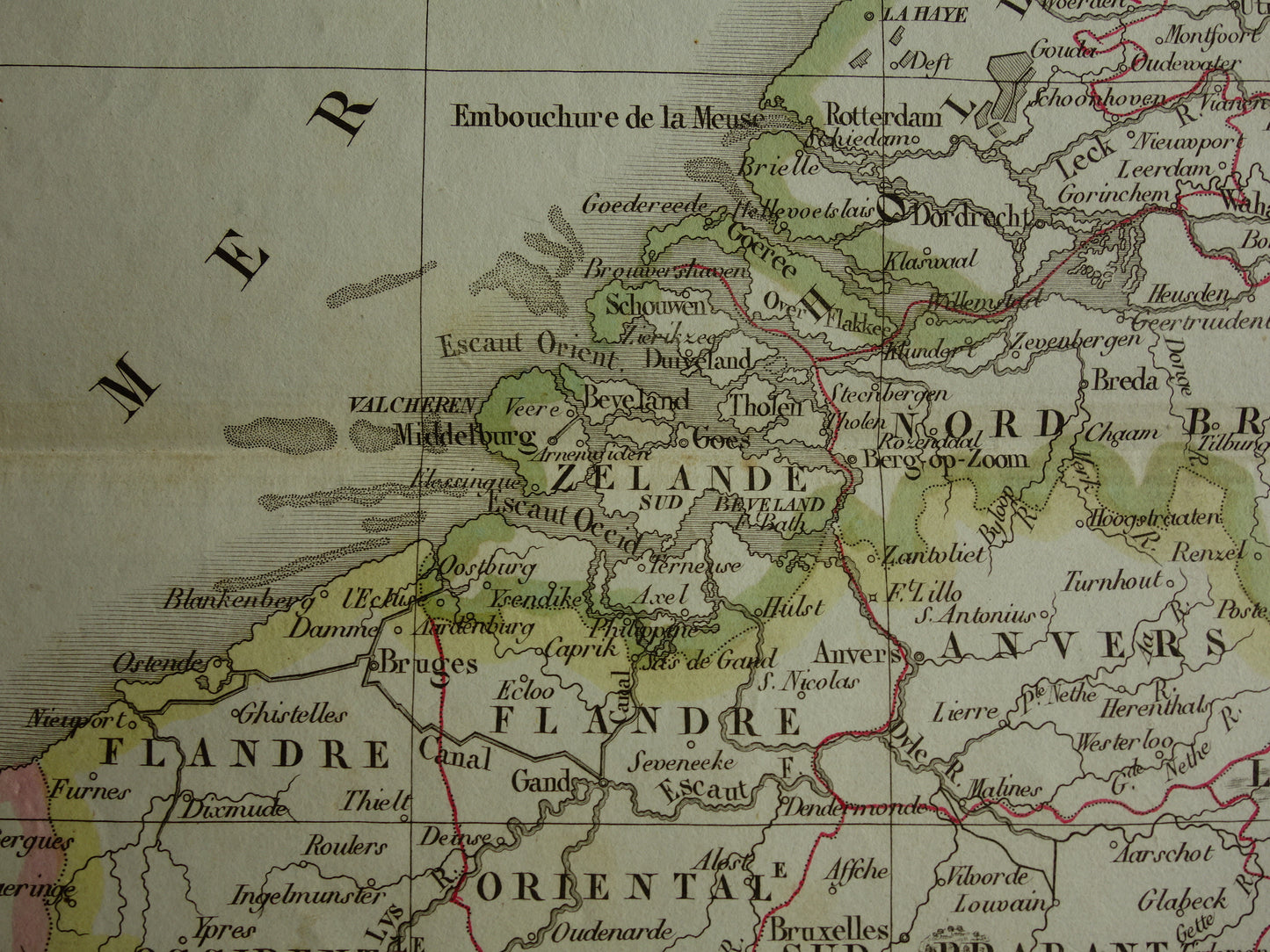 NETHERLANDS old map of the Netherlands and Belgium in the year 1834 Original antique map vintage maps