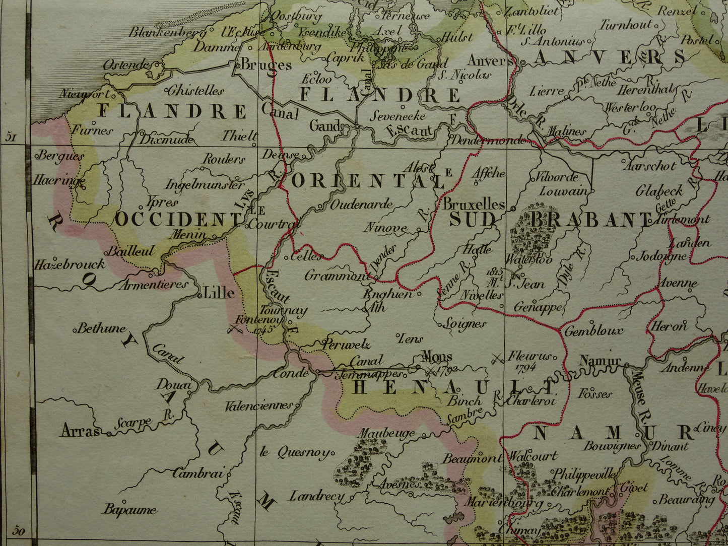 NETHERLANDS old map of the Netherlands and Belgium in the year 1834 Original antique map vintage maps