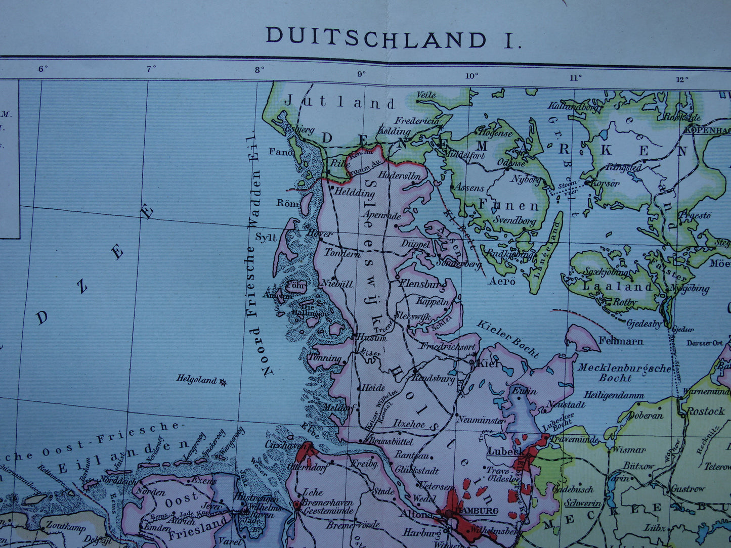 GERMANY old Dutch map of Northern Germany original antique map from 1916