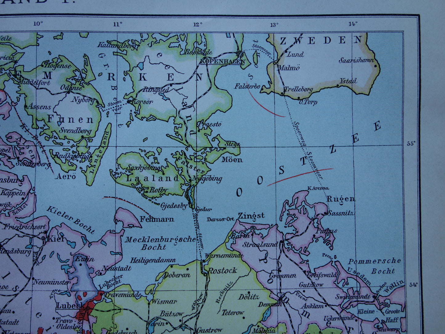 GERMANY old Dutch map of Northern Germany original antique map from 1916