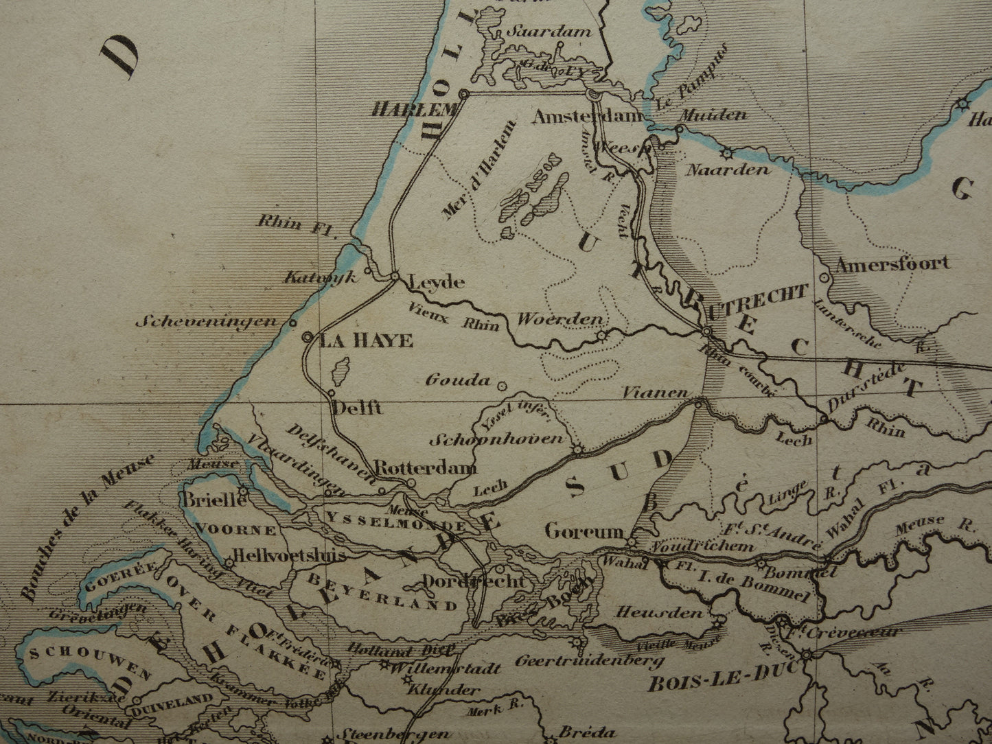 Netherlands and Belgium original antique map 1847 old map with date