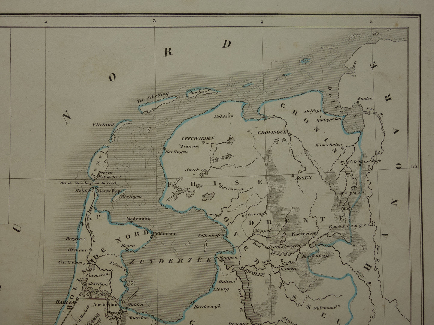 Netherlands and Belgium original antique map 1847 old map with date