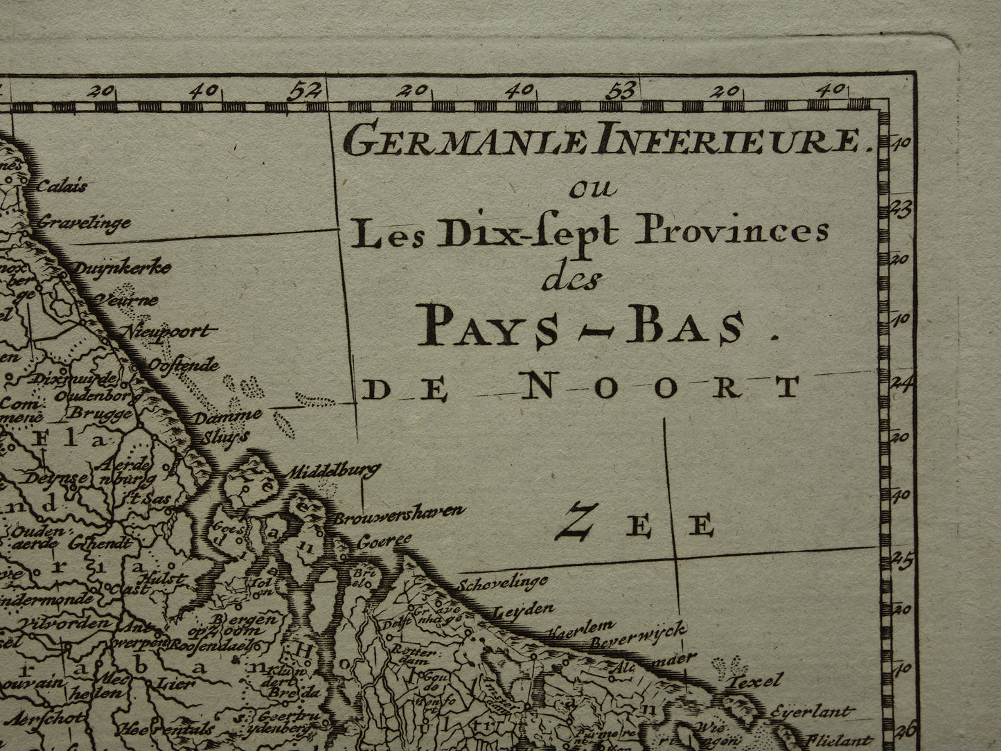 Über 200 Jahre alte Karte der Niederlande und Belgiens, Originalkarte von Holland aus dem Jahr 1790, kleines Format