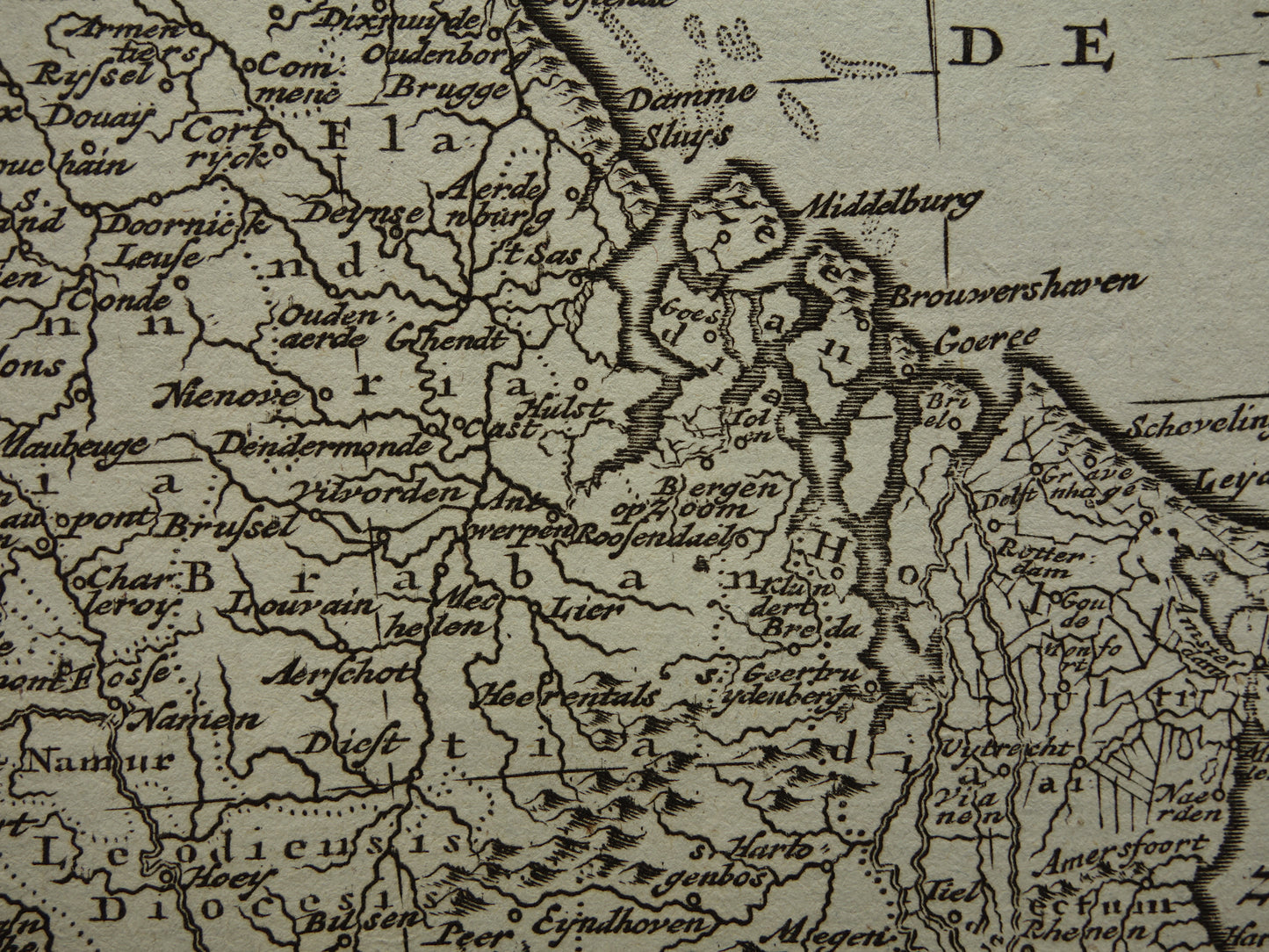 Über 200 Jahre alte Karte der Niederlande und Belgiens, Originalkarte von Holland aus dem Jahr 1790, kleines Format