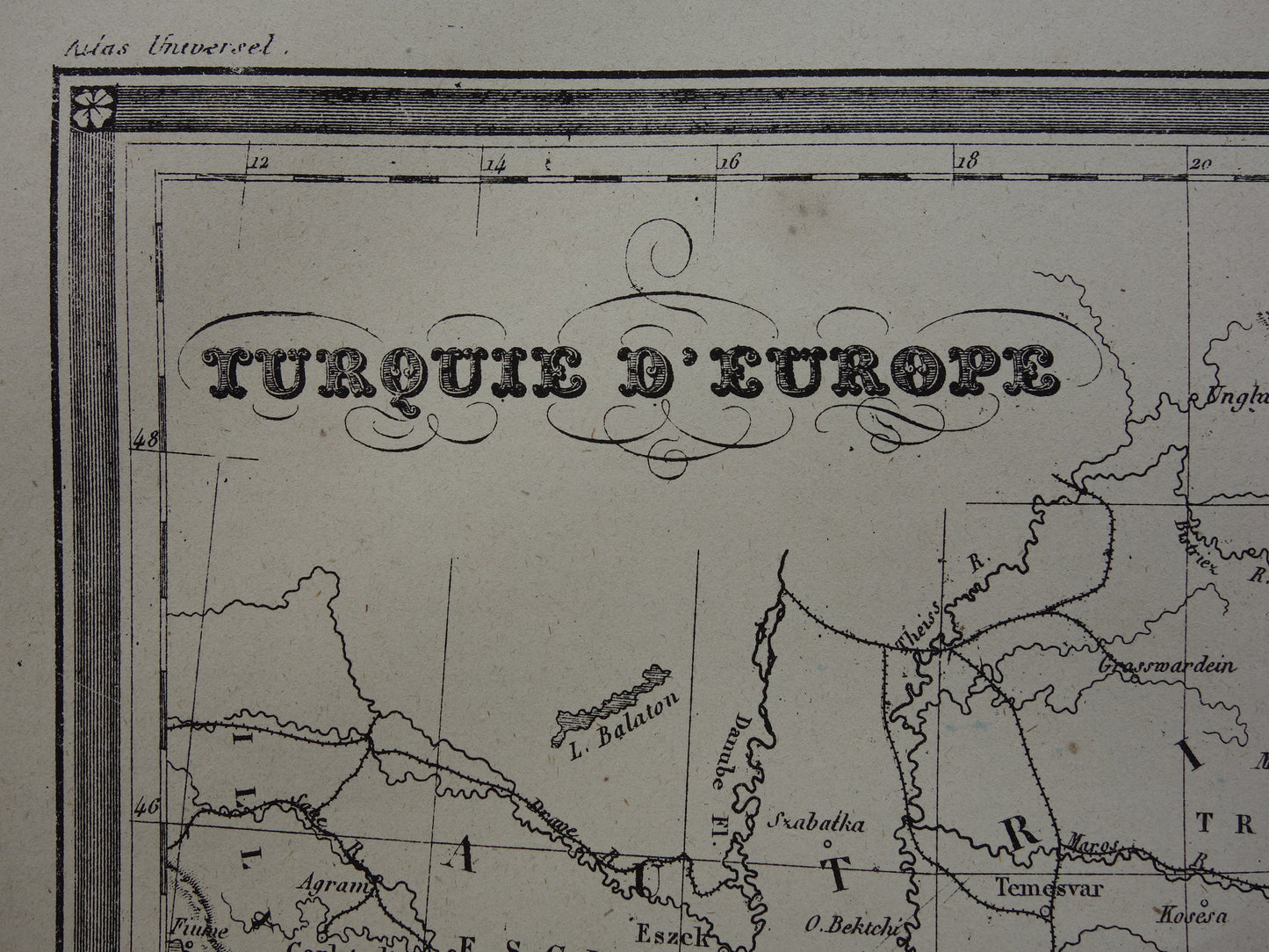 Old map of European Turkey from the year 1877 historical map Serbia Bulgaria Greece old vintage maps