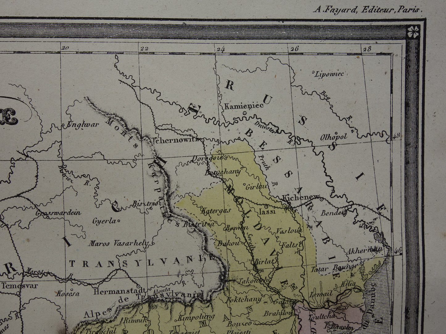Old map of European Turkey from the year 1877 historical map Serbia Bulgaria Greece old vintage maps